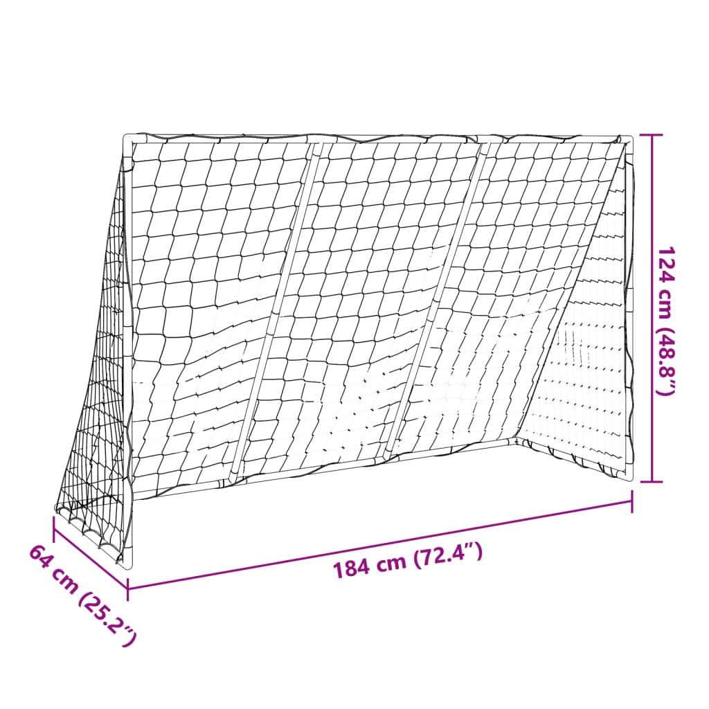 Kids' Football Goal with Balls 2-in-1 White 184x64x124 cm