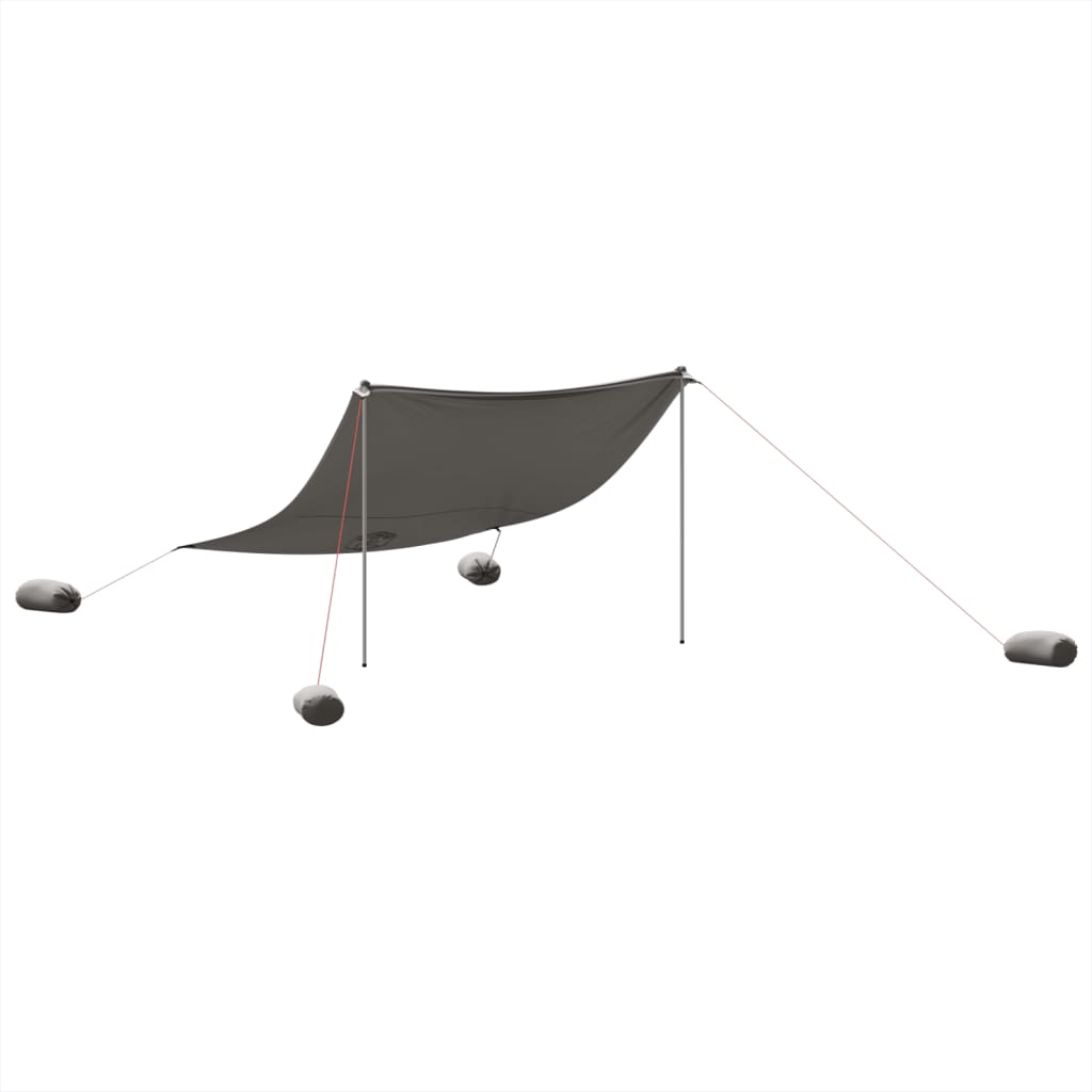 Beach Canopy with Sand Anchors Grey 304x300 cm