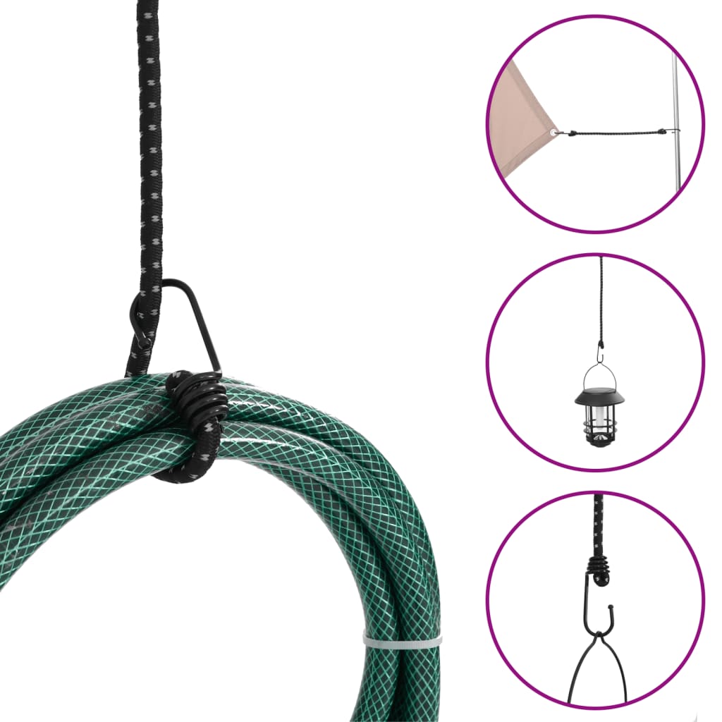 Bungee Cords with Reflective Strips and Hooks 25 pcs 46 cm