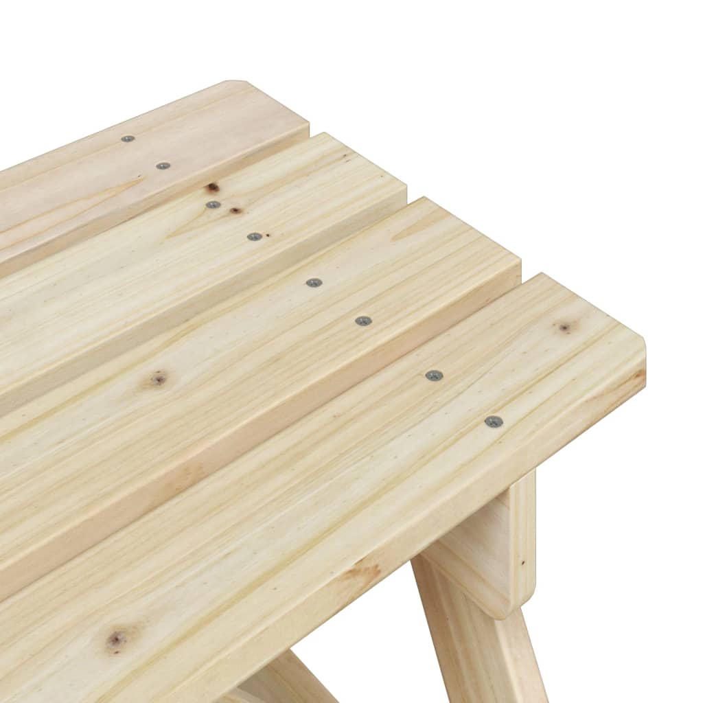 Picnic Table for 4 Kids with Umbrella Solid Wood Fir