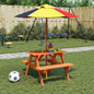 Picnic Table for 4 Kids with Umbrella Solid Wood Fir