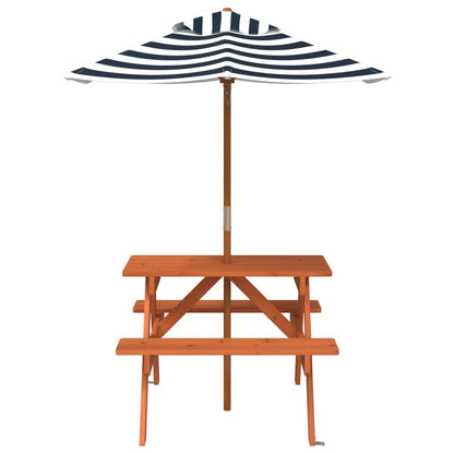 Picnic Table for 4 Kids with Umbrella Solid Wood Fir