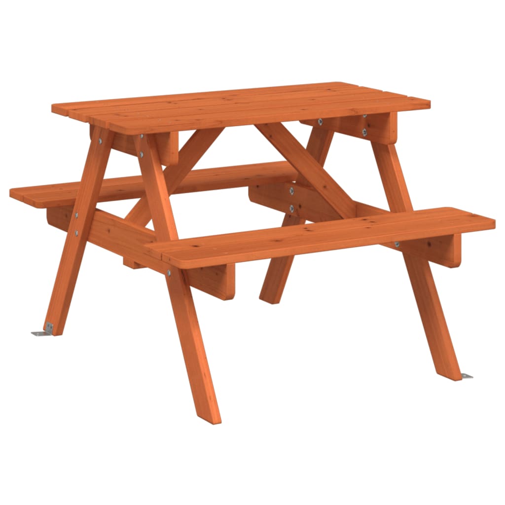 Picnic Table for 4 Kids with Umbrella Solid Wood Fir