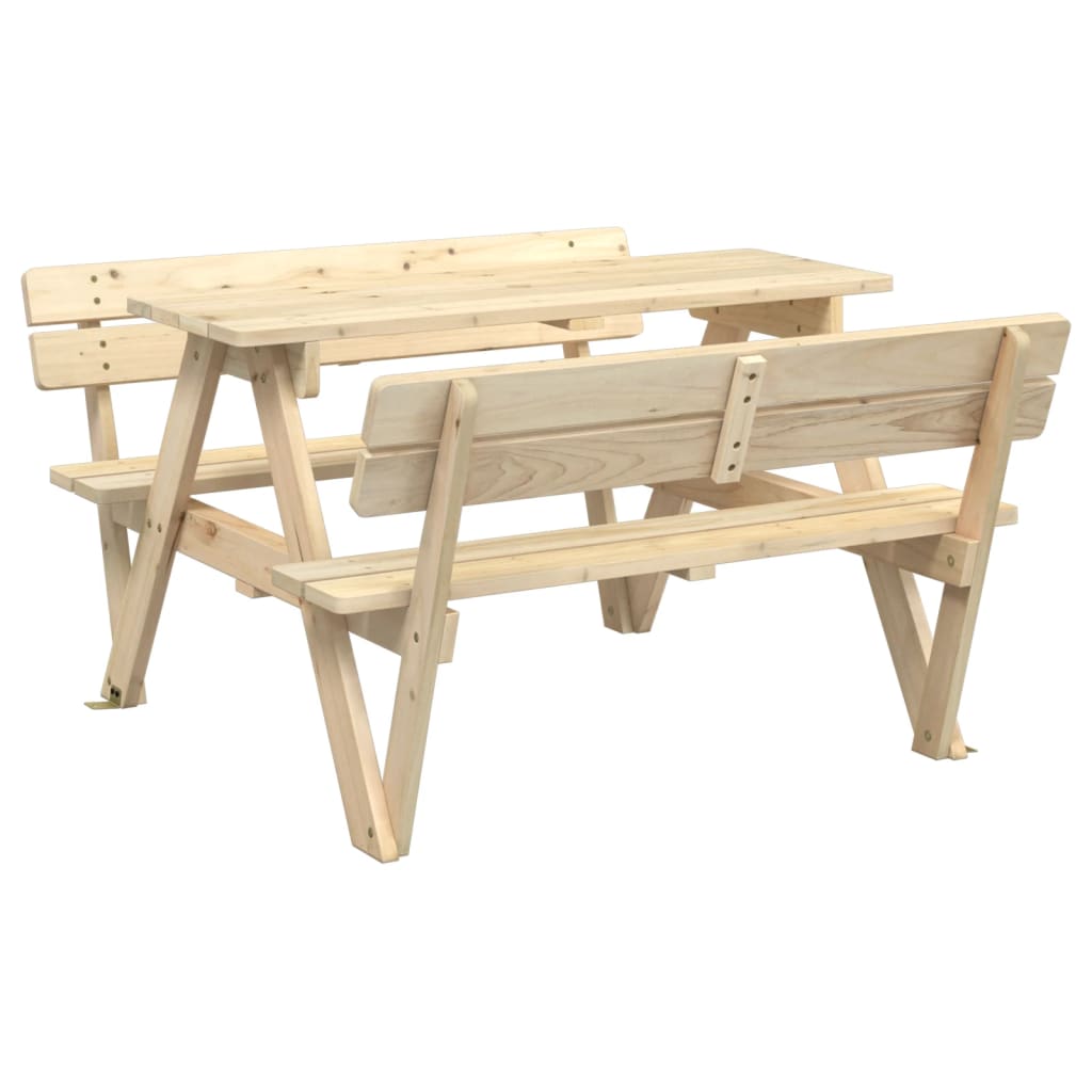 Picnic Table for 4 Kids with Umbrella Solid Wood Fir