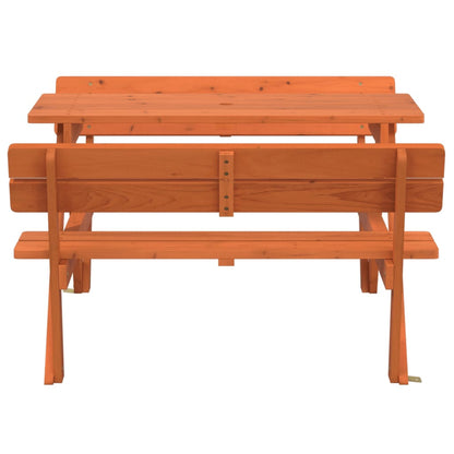 Picnic Table for 4 Kids with Umbrella Hole Solid Wood Fir