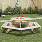 Picnic Table for 6 Kids with Benches Hexagon Solid Wood Fir