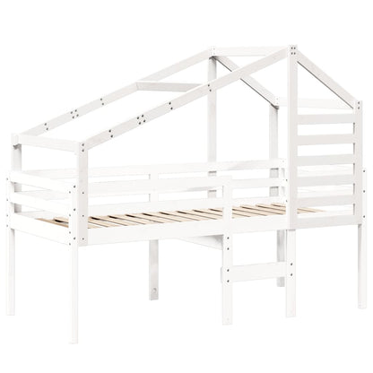 Kids' Bed Roof White 188x82x113 cm Solid Wood Pine