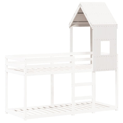 Kids' Bed Roof White 60x89x134.5 cm Solid Wood Pine