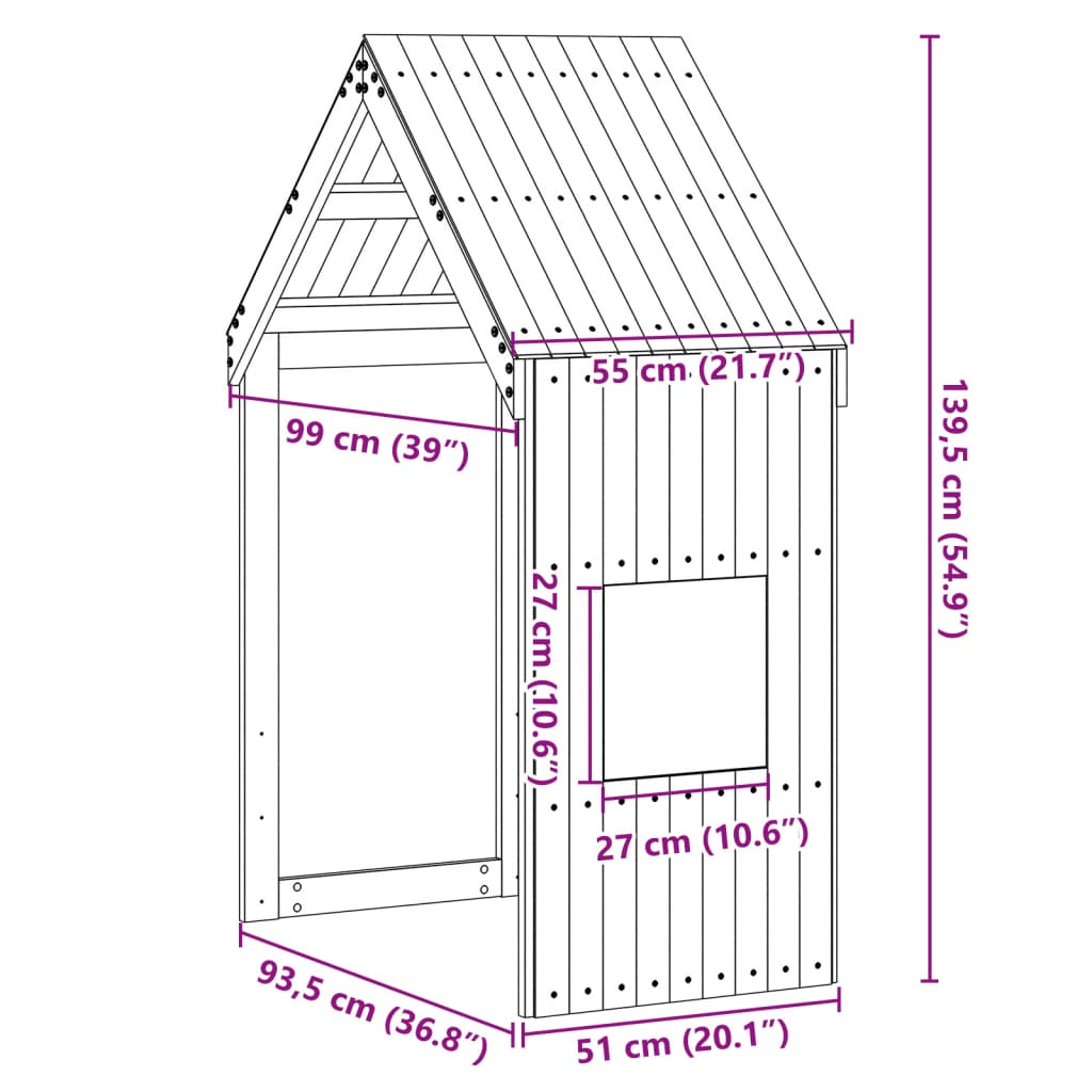 Kids' Bed Roof White 55x99x139.5 cm Solid Wood Pine