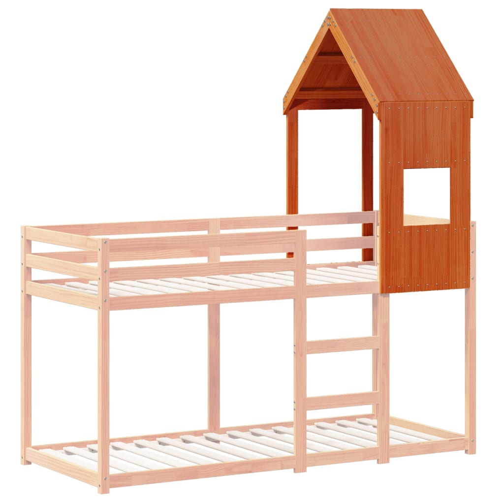 Kids' Bed Roof Wax Brown 55x99x139.5 cm Solid Wood Pine