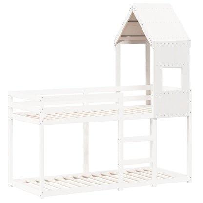 Kids' Bed Roof White 55x84x132 cm Solid Wood Pine