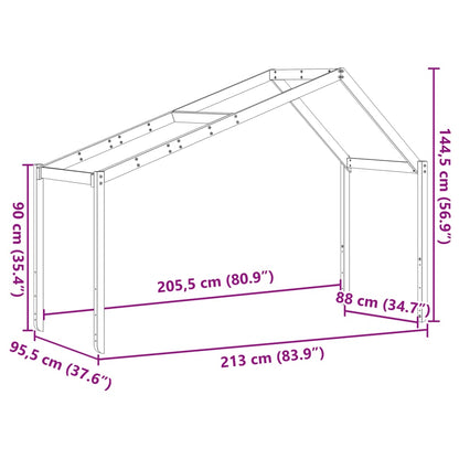 Kids' Bed Roof 213x95.5x144.5 cm Solid Wood Pine