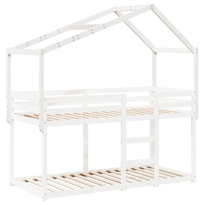 Kids' Bed Roof White 213x85.5x144.5 cm Solid Wood Pine