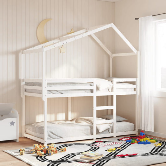 Kids' Bed Roof White 213x85.5x144.5 cm Solid Wood Pine