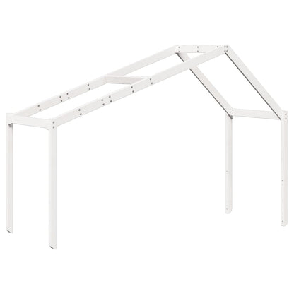 Kids' Bed Roof White 203x95.5x142 cm Solid Wood Pine