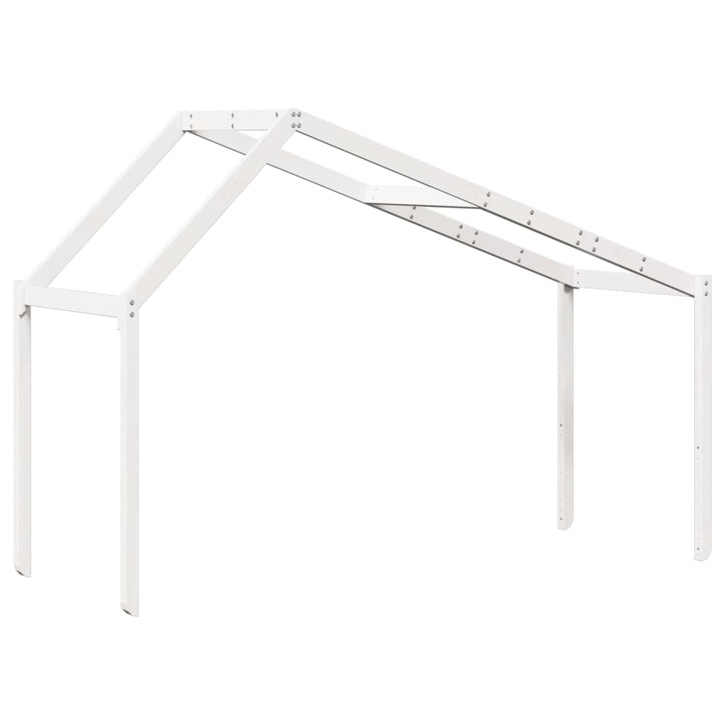 Kids' Bed Roof White 203x95.5x142 cm Solid Wood Pine