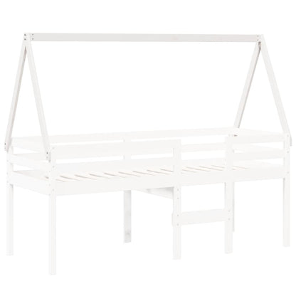 Kids' Bed Roof White 209x95.5x88 cm Solid Wood Pine