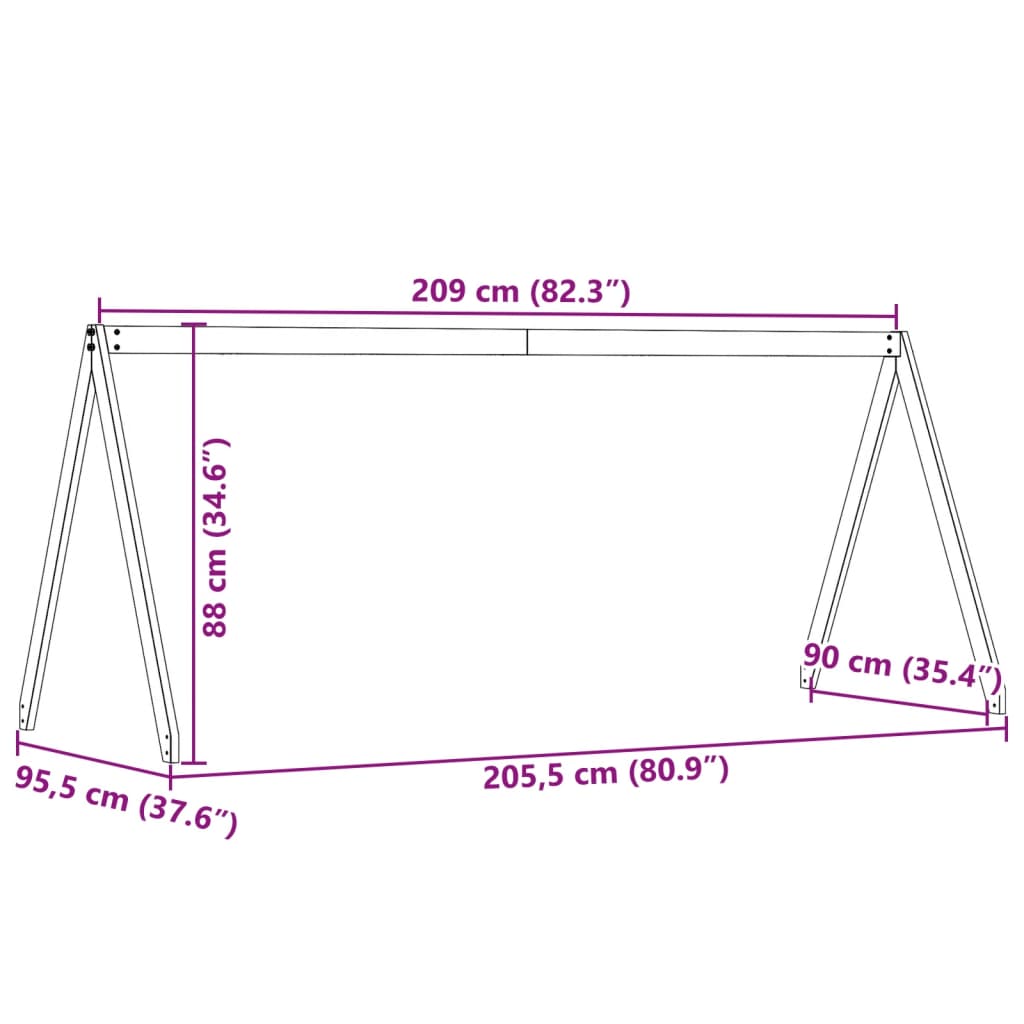 Kids' Bed Roof White 209x95.5x88 cm Solid Wood Pine