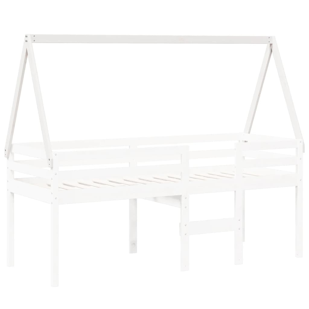 Kids' Bed Roof White 209x85.5x88 cm Solid Wood Pine