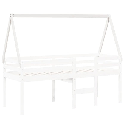 Kids' Bed Roof White 209x85.5x88 cm Solid Wood Pine