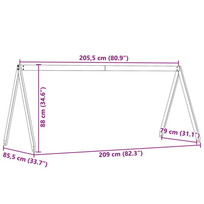 Kids' Bed Roof White 209x85.5x88 cm Solid Wood Pine