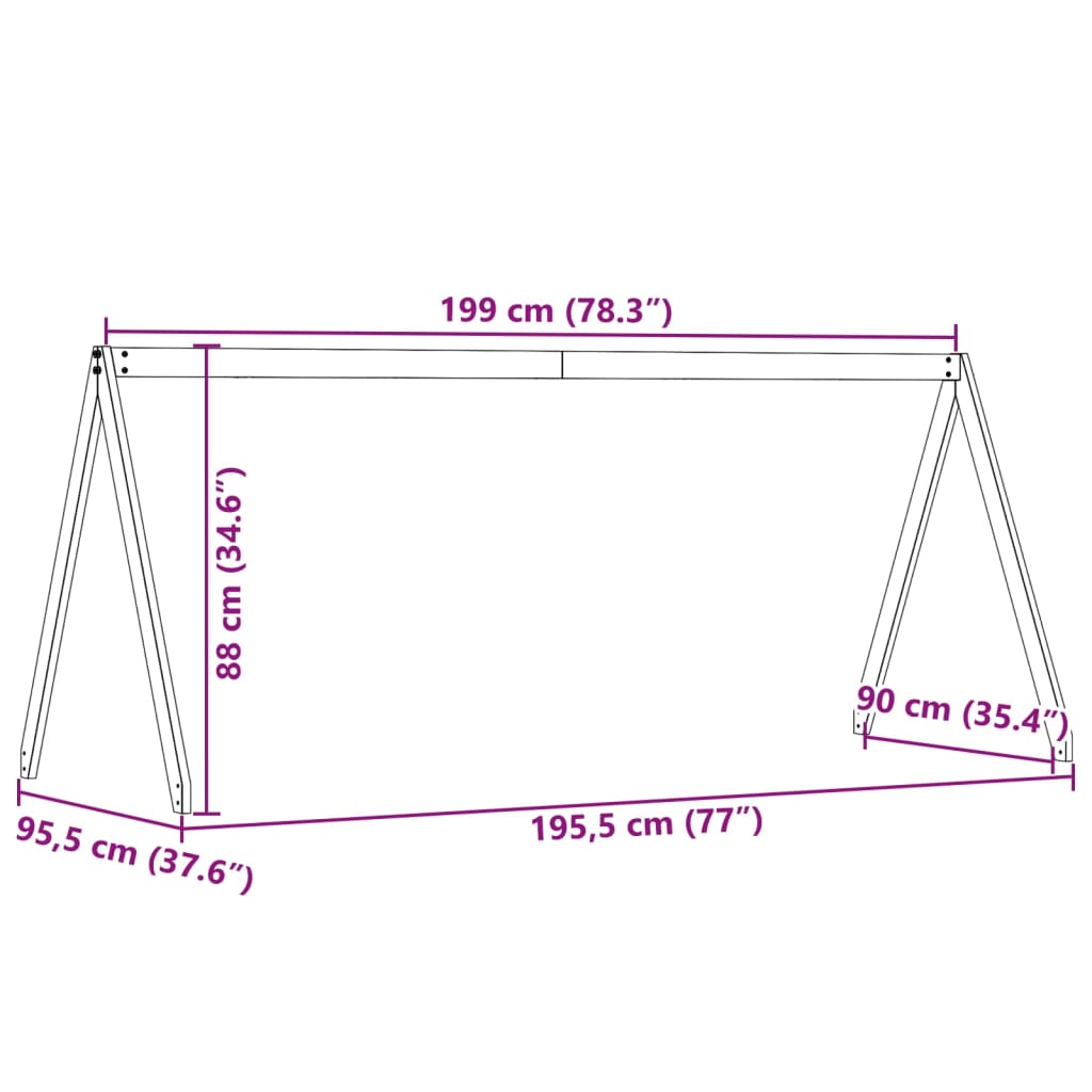 Kids' Bed Roof 199x95.5x88 cm Solid Wood Pine