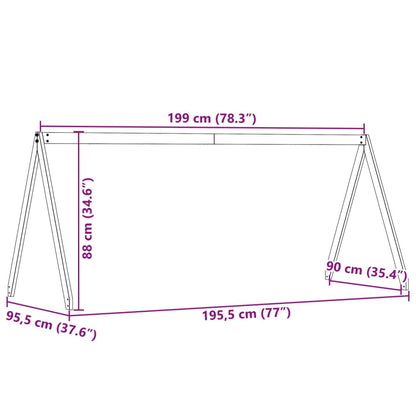 Kids' Bed Roof White 199x95.5x88 cm Solid Wood Pine