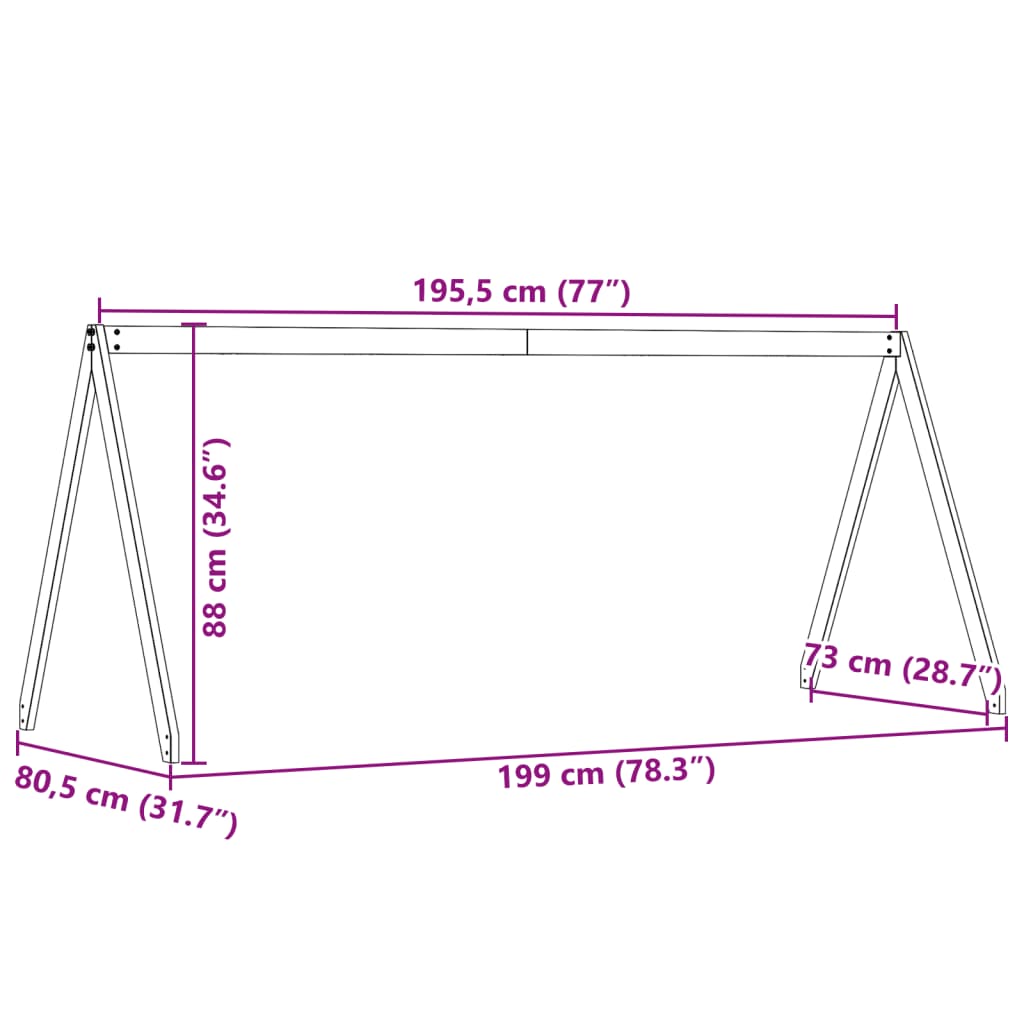 Kids' Bed Roof White 199x80.5x88 cm Solid Wood Pine