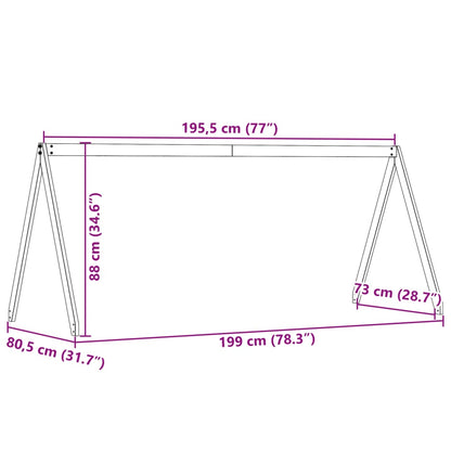 Kids' Bed Roof White 199x80.5x88 cm Solid Wood Pine