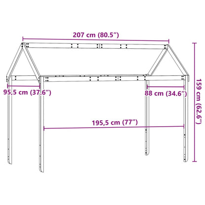 Kids' Bed Roof 207x95.5x159 cm Solid Wood Pine