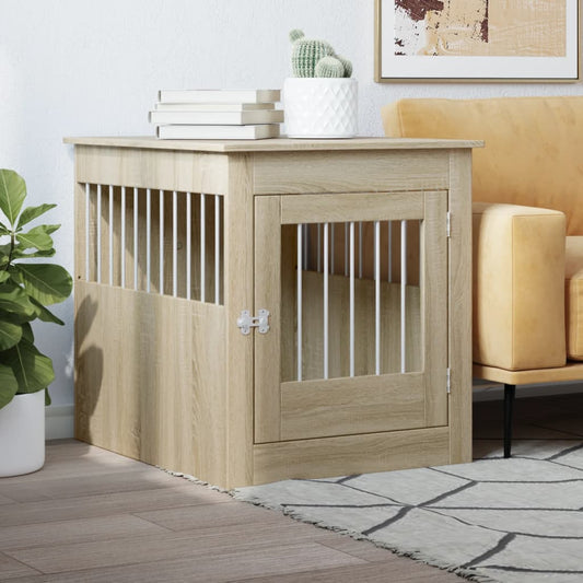 Dog Crate Furniture Sonoma Oak 64.5x80x71 cm Engineered Wood