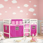 Kids' Loft Bed with Curtains without Mattress Pink 80x200 cm