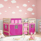 Kids' Loft Bed with Curtains without Mattress Pink 90x200 cm