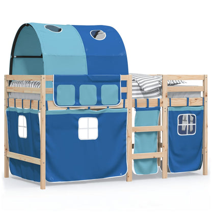 Kids' Loft Bed with Tunnel without Mattress Blue 80x200 cm