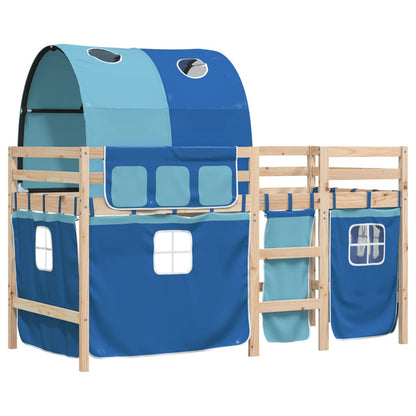 Kids' Loft Bed with Tunnel without Mattress Blue 80x200 cm