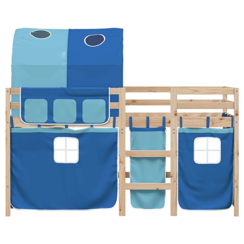 Kids' Loft Bed with Tunnel without Mattress Blue 80x200 cm