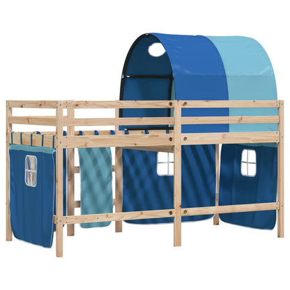 Kids' Loft Bed with Tunnel without Mattress Blue 80x200 cm