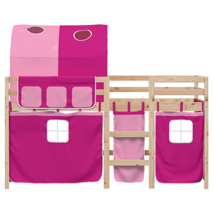 Kids' Loft Bed with Tunnel without Mattress Pink 80x200 cm