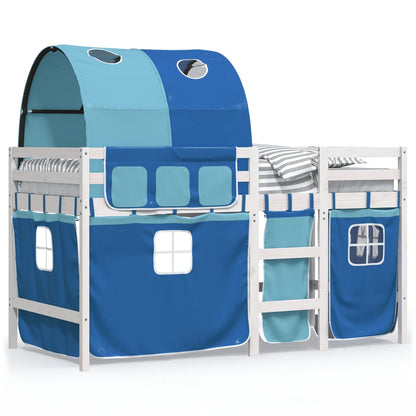 Kids' Loft Bed with Tunnel without Mattress Blue 90x200 cm