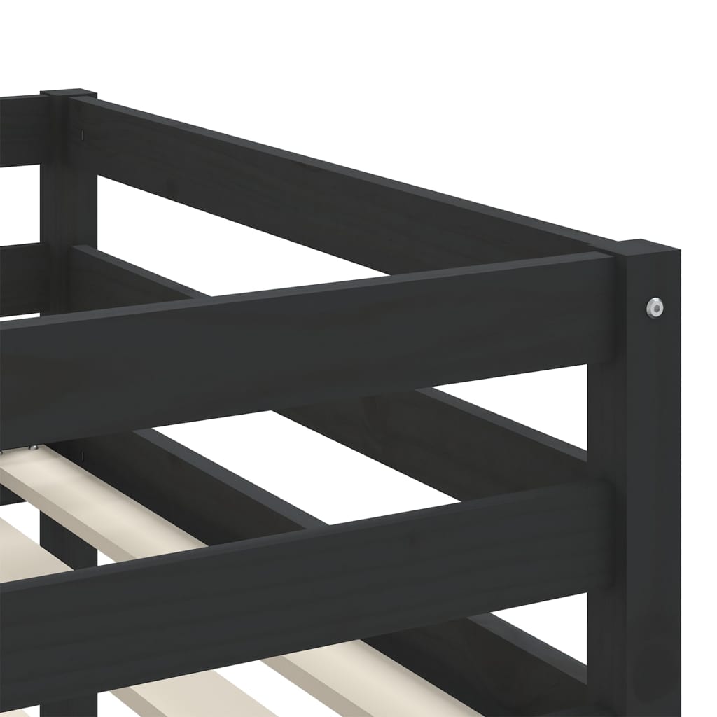 Kids' Loft Bed with Tunnel without Mattress White&Black 90x200 cm