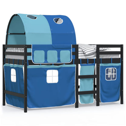 Kids' Loft Bed with Tunnel without Mattress Blue 90x190 cm Single