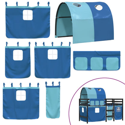 Kids' Loft Bed with Tunnel without Mattress Blue 90x190 cm Single