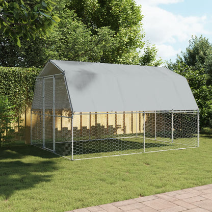 Dog Cages 2 pcs with Roof and Door Silver Galvanised Steel