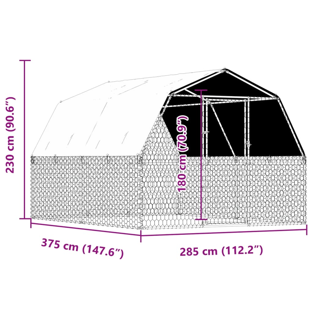 Dog Cages 2 pcs with Roof and Door Silver Galvanised Steel