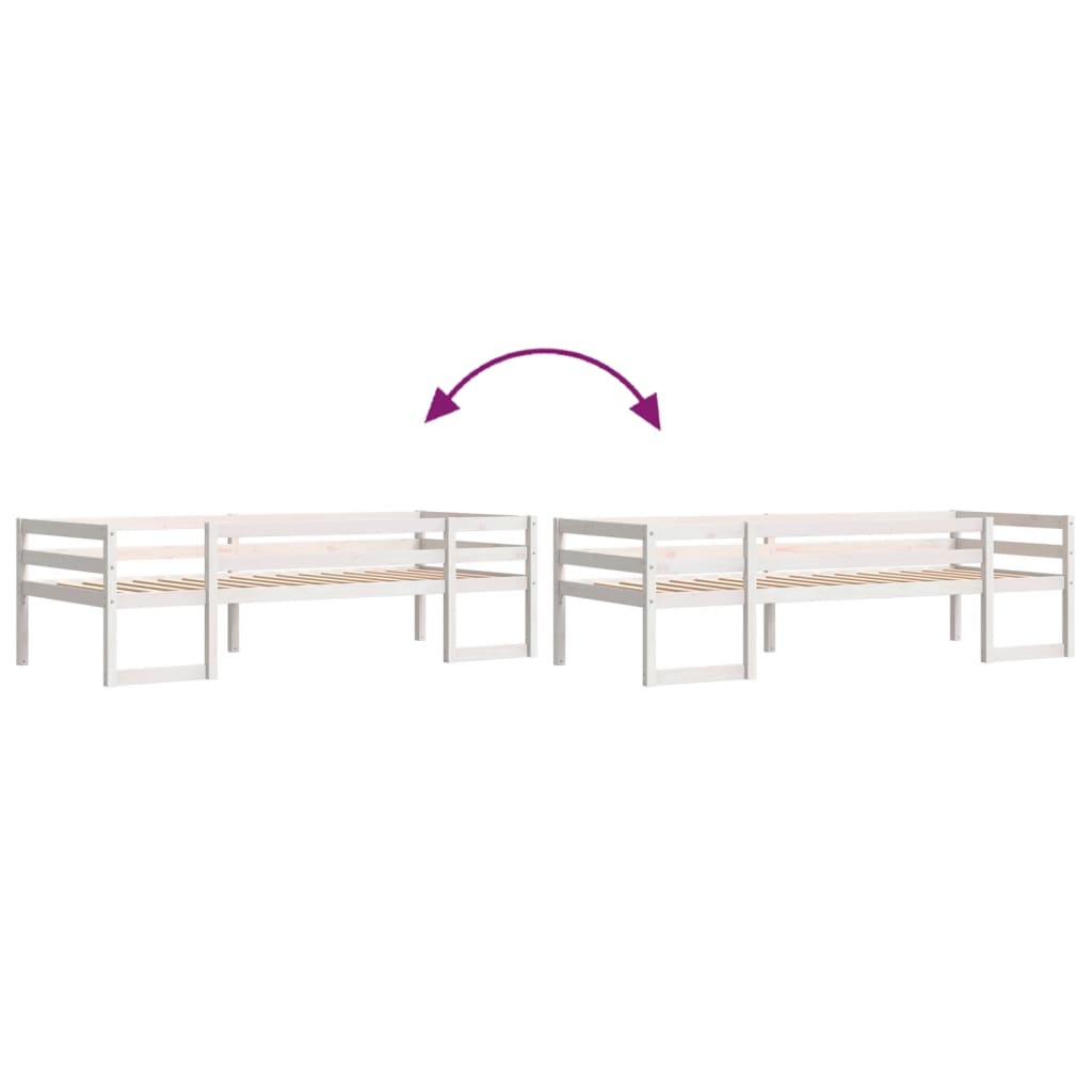 Kids' Bed Frame White 80x200 cm Solid Wood Pine