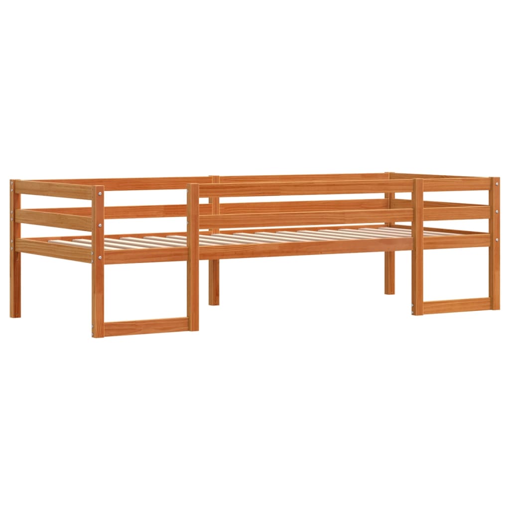 Kids' Bed Frame Wax Brown 80x200 cm Solid Wood Pine