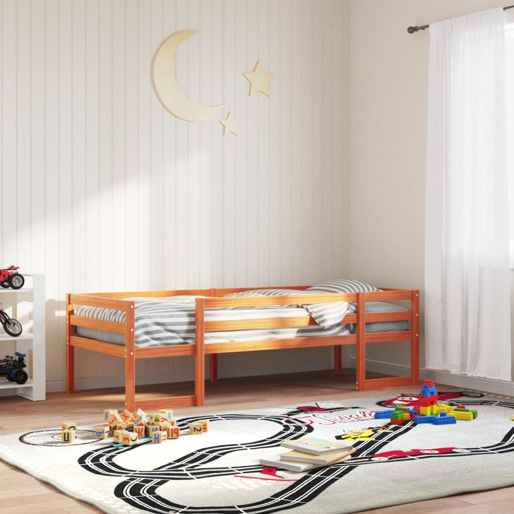 Kids' Bed Frame Wax Brown 80x200 cm Solid Wood Pine