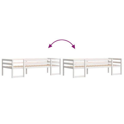 Kids' Bed Frame White 90x200 cm Solid Wood Pine