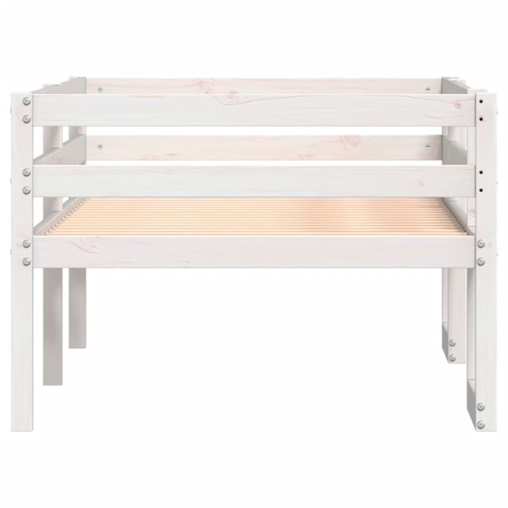 Kids' Bed Frame White 75x190 cm Solid Wood Pine