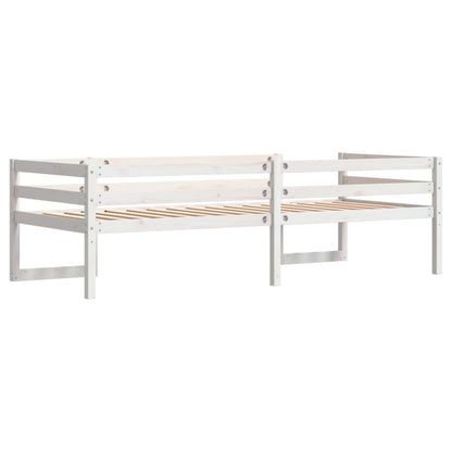 Kids' Bed Frame White 75x190 cm Solid Wood Pine